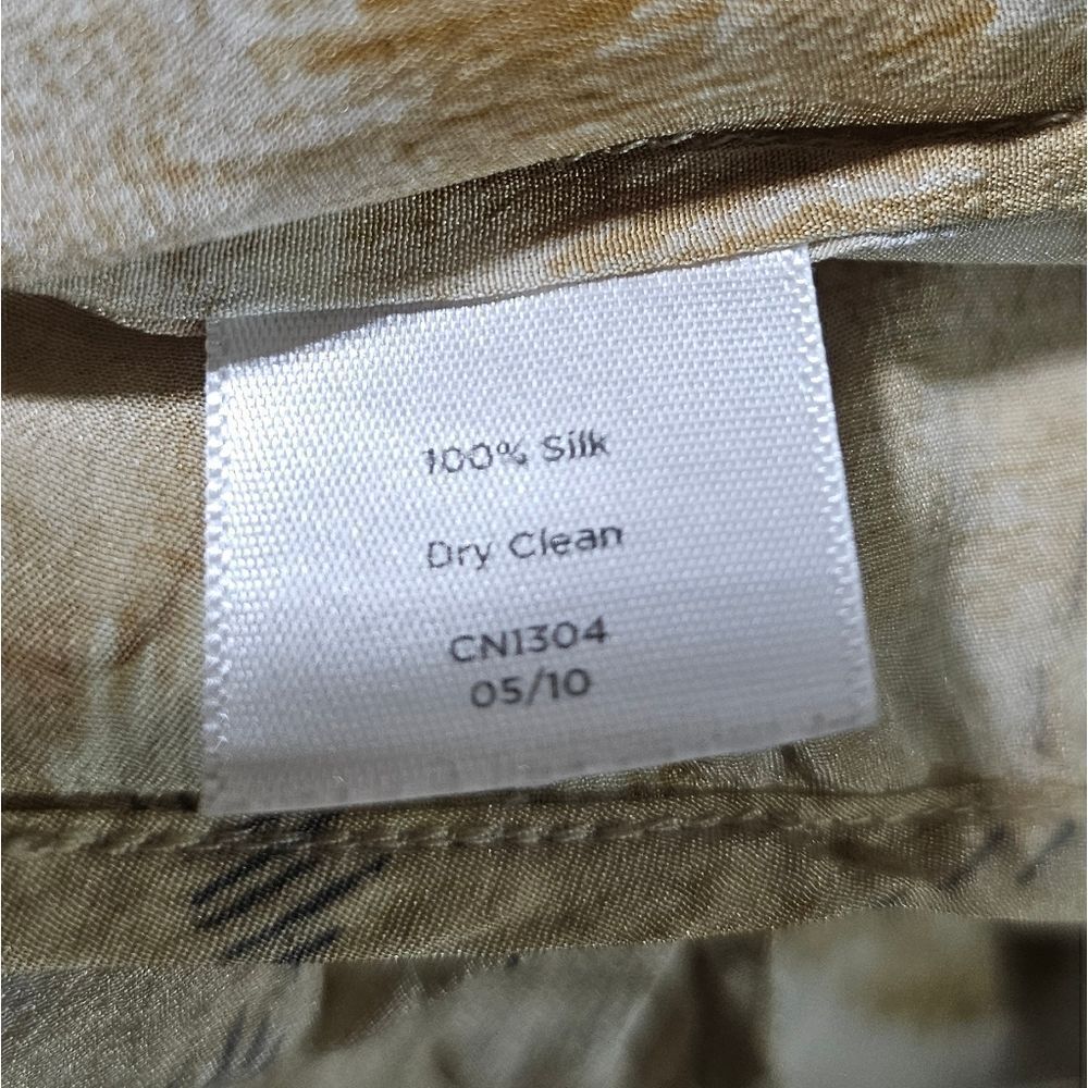 TALBOTS Tan Ruffle Silk Sleeveless Career Top‎ Blouse - Size 16W Petite - Picture 7 of 7